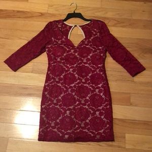 Crystal doll red lace dress